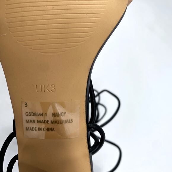 EGO black lace up wrap block heels - Picture 5 of 5